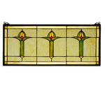 Meyda Lighting 71309 26"W X 11"H Arts & Crafts Bud Trio Stained Glass Window Panel