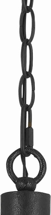 Benzara 3 Bulb Metal Frame Chandelier with Candle Lights, Black and Beige