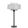 Benzara Tubular Metal Table Lamp with 2 Tier Translucent Shades, Black and White
