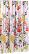 Benzara Meuse Microfiber Floral Pattern Shower Curtain with Buttonholes, Multicolor