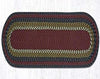 Earth Rugs C-238 Burg/Olive/Charcoal Oval Table Runner 13``x48``