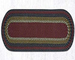 Earth Rugs C-238 Burg/Olive/Charcoal Oval Table Runner 13``x48``