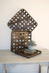Kalalou CCH1011 Dark Brown Split Wood Baskets