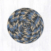 Earth Rugs C-43 Burgundy/Blue/Gray Round Coaster
