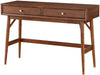 Benzara 2 Drawer Wooden Sofa Table with Splayed Legs, Walnut Brown