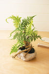 Kalalou CNL1322 Artificial Fern In A Grey Paper Pulp Pot