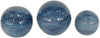 Benzara Metal Round Shaped Accent Decor with Orbs Design, Set of 3, Blue