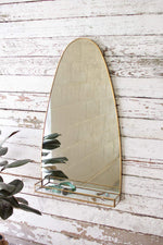 Kalalou NVE1013 Tall Oval Brass Framed Mirror with Shelf