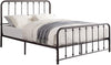 Benzara Industrial Metal Full Bed with Spindle Design, Antique Bronze