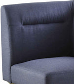 Benzara Fabric Sectional Sofa with Splayed Legs and Center Tufted Back, Blue and Brown