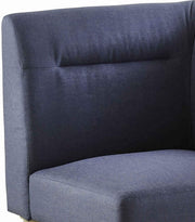 Benzara Fabric Sectional Sofa with Splayed Legs and Center Tufted Back, Blue and Brown