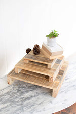 Kalalou CQ7400 Set Of Three Recycled Wood Display Risers