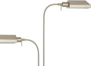 Benzara Metal Dual Height Floor Lamp with On Off Rocker Switches, Silver