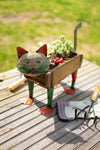 Kalalou NTM1272 Recycled Iron Cat with Brick Mold Flower Box