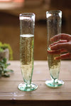 Clear Recycled Glass Champagne Flute Set of 6 – Hand-Blown