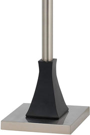 Benzara Metal Body Floor Lamp with Rectangular Tapered Shade, White and Silver