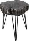 Benzara Contemporary Metal Accent Table with Hairpin Leg, Small,Gray and Black