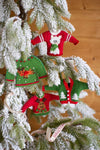 Kalalou CHB2256 Ugly Christmas Sweater Hanging Ornaments, Set of 4