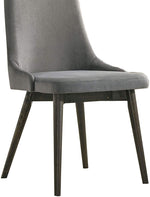 Benzara Mid Century Style Fabric Padded Side Chair, Set of 2, Gray