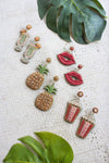 Kalalou NABM1001 Set of Four Glass Beaded Earrings - Fun - One Each Design