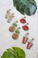Kalalou NABM1001 Set of Four Glass Beaded Earrings - Fun - One Each Design