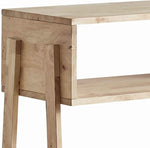Benzara Wooden Console Table with 2 Open Compartments, Natural Brown