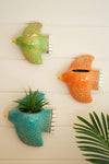 Kalalou CDV2079 Colorful Bird Wall Planters, Set of 3