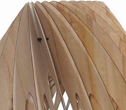 Benzara 60 Watt Aryballos Shape Wooden Ceiling Pendant, Oak Brown