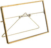 Benzara 5 Inch Metal Horizontal Easel Frame with Lock Shutter, Brass