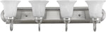 Chloe Lighting CH21027BN30-BL4 Roxanne, Transitional 4 Light Brushed Nickel Bath Vanity Wall Fixture White Alabaster Glass 30`` Wide