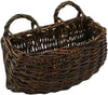 Benzara Willow Handwoven Wall Basket with Curved Handles, Brown