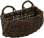 Benzara Willow Handwoven Wall Basket with Curved Handles, Brown