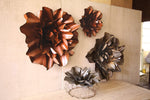 Kalalou CQ6129 Set Of Two Metal Wall Flowers - Raw Finish