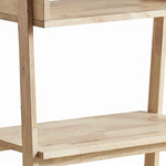 Benzara Wooden Console Table with 2 Open Compartments, Natural Brown