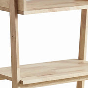Benzara Wooden Console Table with 2 Open Compartments, Natural Brown