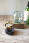 Clear Hand-Blown Recycled Glass Tumblers Set