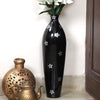 Benzara 26 Inches Metal Vase with Pierced Details, White and Brown