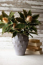 Kalalou CPH3447 Ceramic Vase With Points - Dark Grey