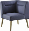 Benzara Fabric Sectional Sofa with Splayed Legs and Center Tufted Back, Blue and Brown