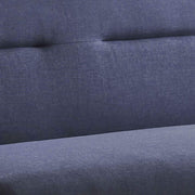 Benzara Fabric 2 Seater Loveseat Sofa with Splayed Legs and Padded Seat, Blue and Brown