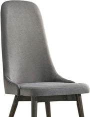 Benzara Mid Century Style Fabric Padded Side Chair, Set of 2, Gray