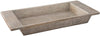 Benzara Rectangular Shaped Wooden Tray with Elongated Handles, Washed Brown