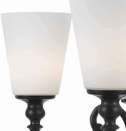 Benzara 6 Bulb Chandelier with Wooden and Scrolled Metal Frame, Brown and Black