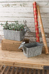 Kalalou CMN1381 Set Of Two Metal Reindeer Planters