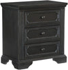 Benzara 3 Drawer Wooden Nightstand with Round Knobs and Bracket Feet, Brown