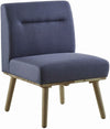 Benzara Fabric Upholstered 1 Seater Sofa with Splayed Legs, Blue and Brown