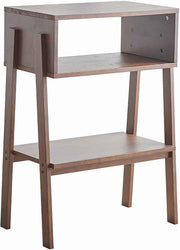 Benzara Wooden Console Table with 2 Open Compartments, Espresso Brown