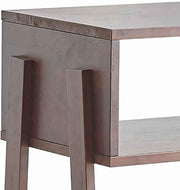 Benzara Wooden Console Table with 2 Open Compartments, Espresso Brown