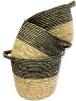 Kalalou CCH1003  Black And Natural Baskets Set of 3