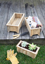 Kalalou CCHA1051 Rectangular Reclaimed Wood Planter